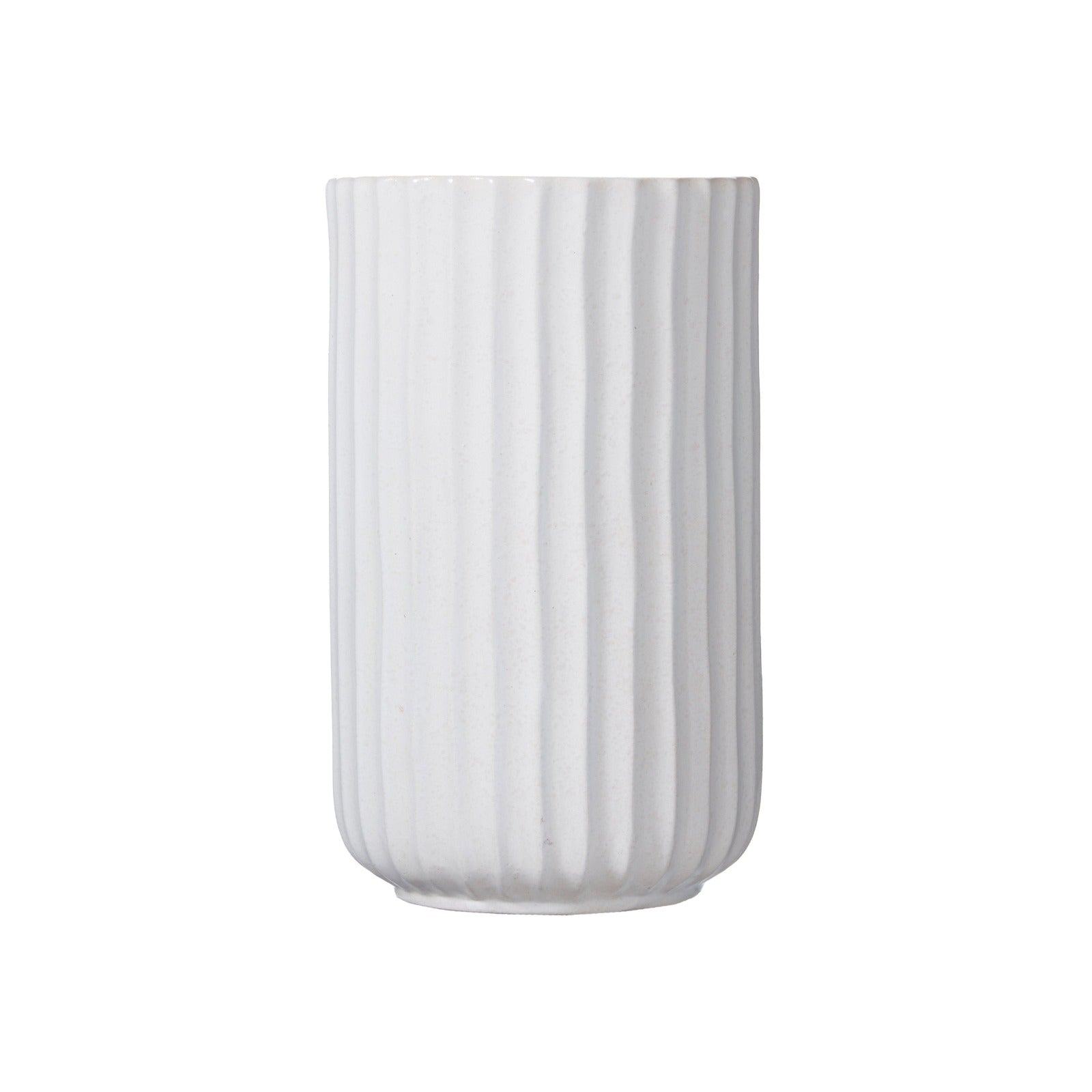 White Ribbed Ceramic Vase Peony Lane 5529