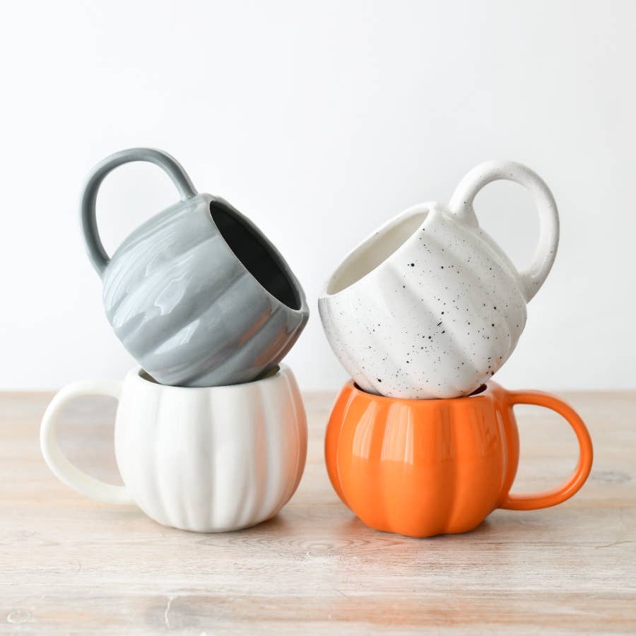 Speckled White Pumpkin Mug