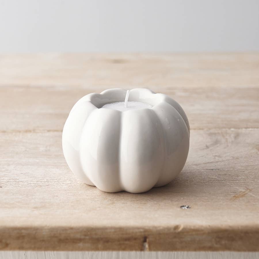 White Pumpkin T-Light Holder