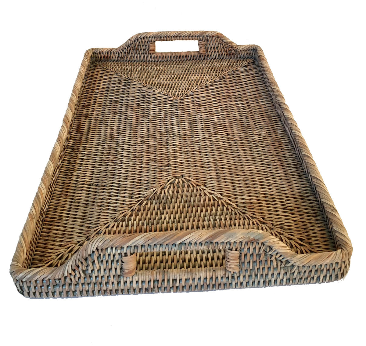 Grey Rattan Large Tray