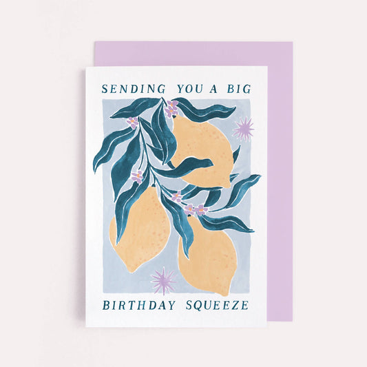 Lemons Squeeze Birthday Card | Female Birthday Cards | Art Card