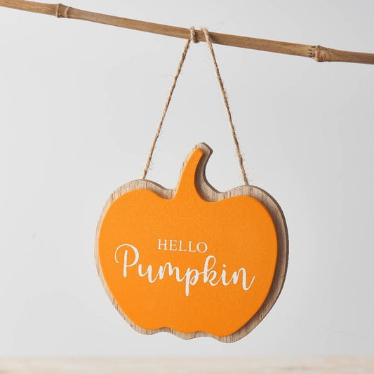 Orange Hello Pumpkin Sign