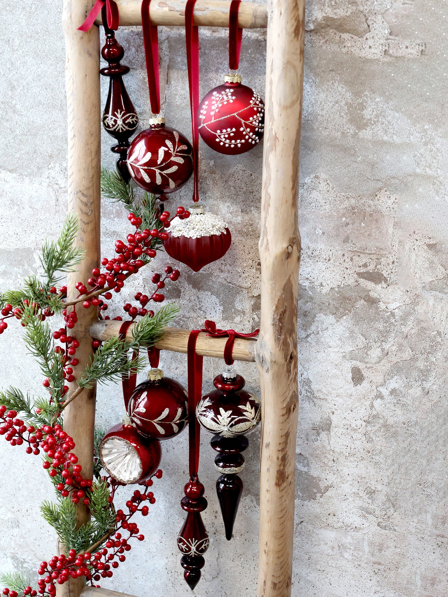 Cherry Red Glass Tree Ornament