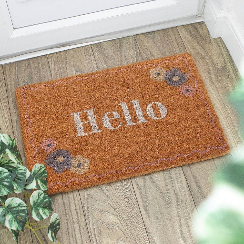 Natural Spring Floral Hello Doormat