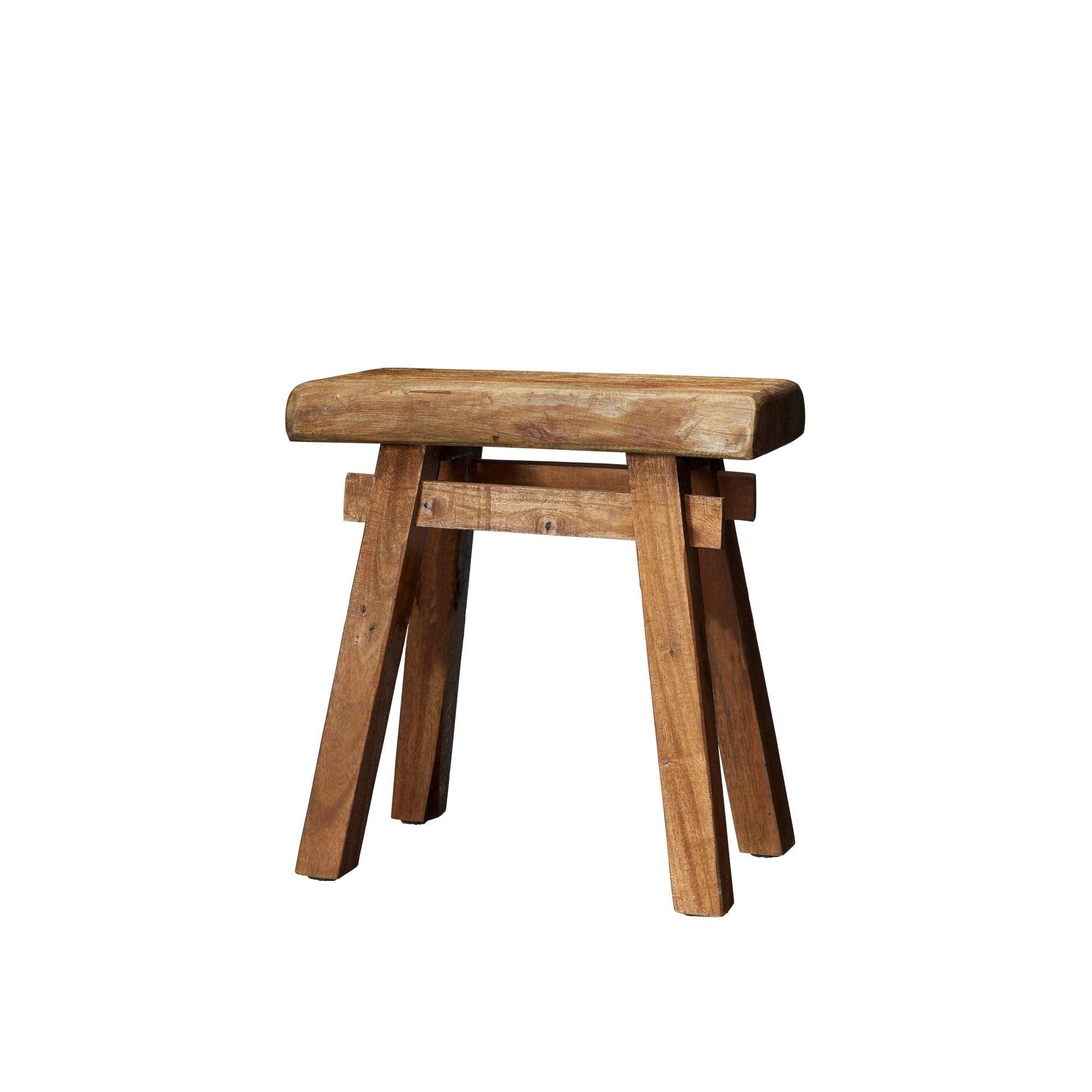 Wooden Rustic Aged Stool 