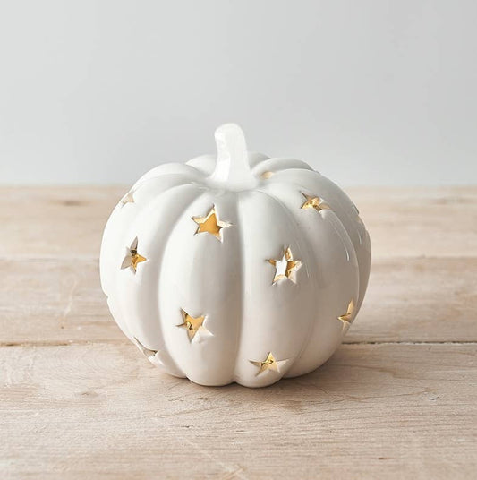 Ceramic T-Light Holder Pumpkin Large