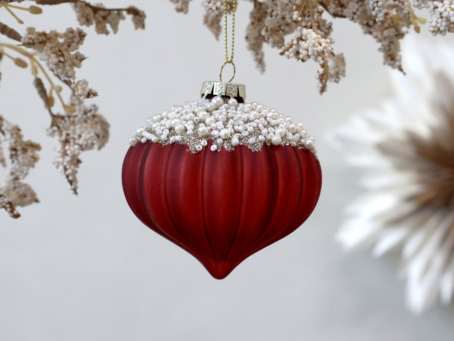 Red Glass Pearl Bauble
