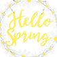 Hello Spring Hanging Daisy Wreath Decoration