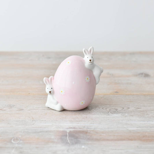 Two rabbits on Egg Ornament