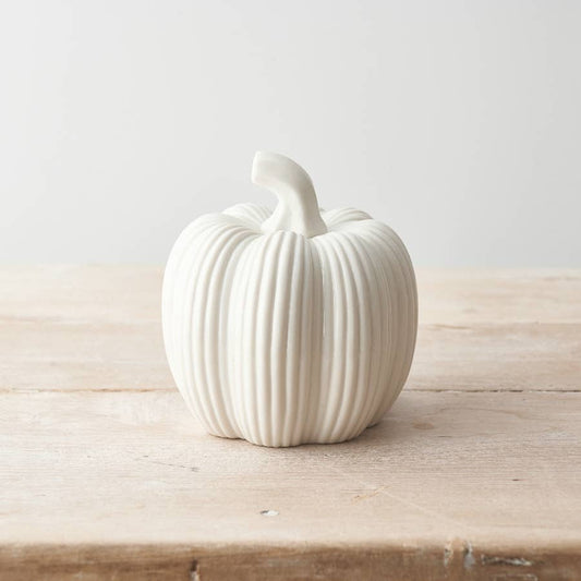 Ribbed Ceramic Pumpkin, 9.5cm