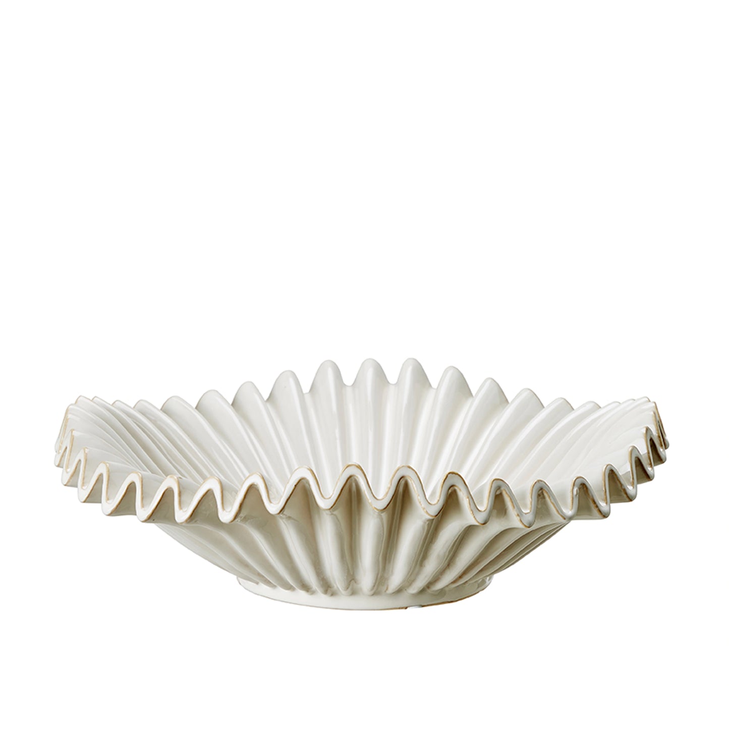 Off White Decorative Ruffle Bowl