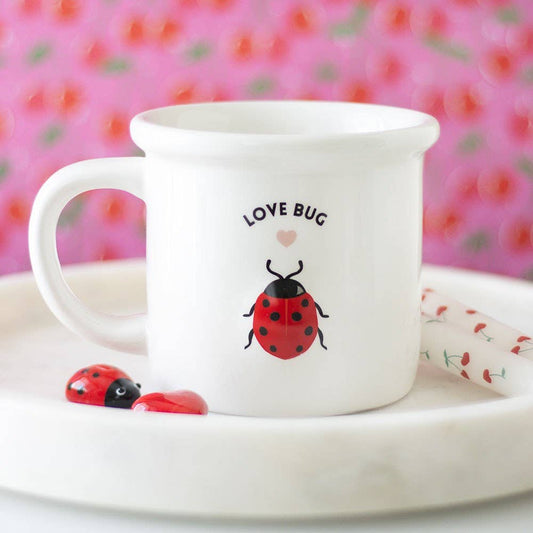 Love Bug Valentine's Day Mug with 3D Ladybug