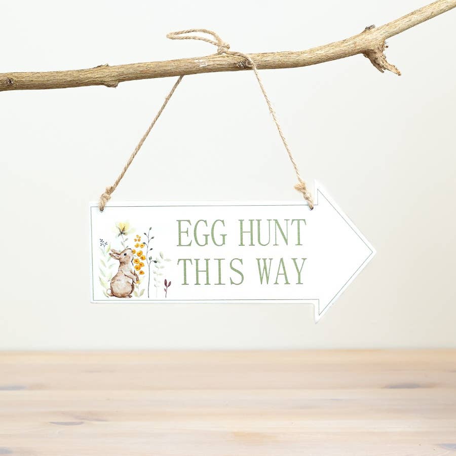 Egg Hunt This Way Sign