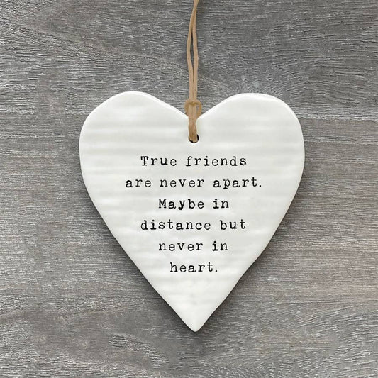 True Friends Hanging Ceramic Heart 10cm