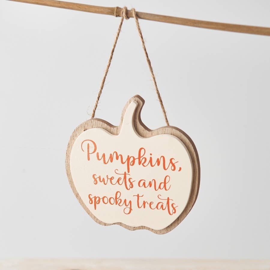 Pumpkins Treats Hanging Sign