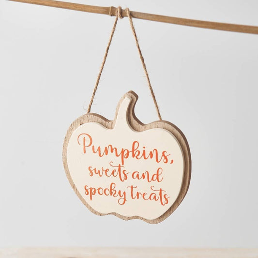 Pumpkins Treats Hanging Sign