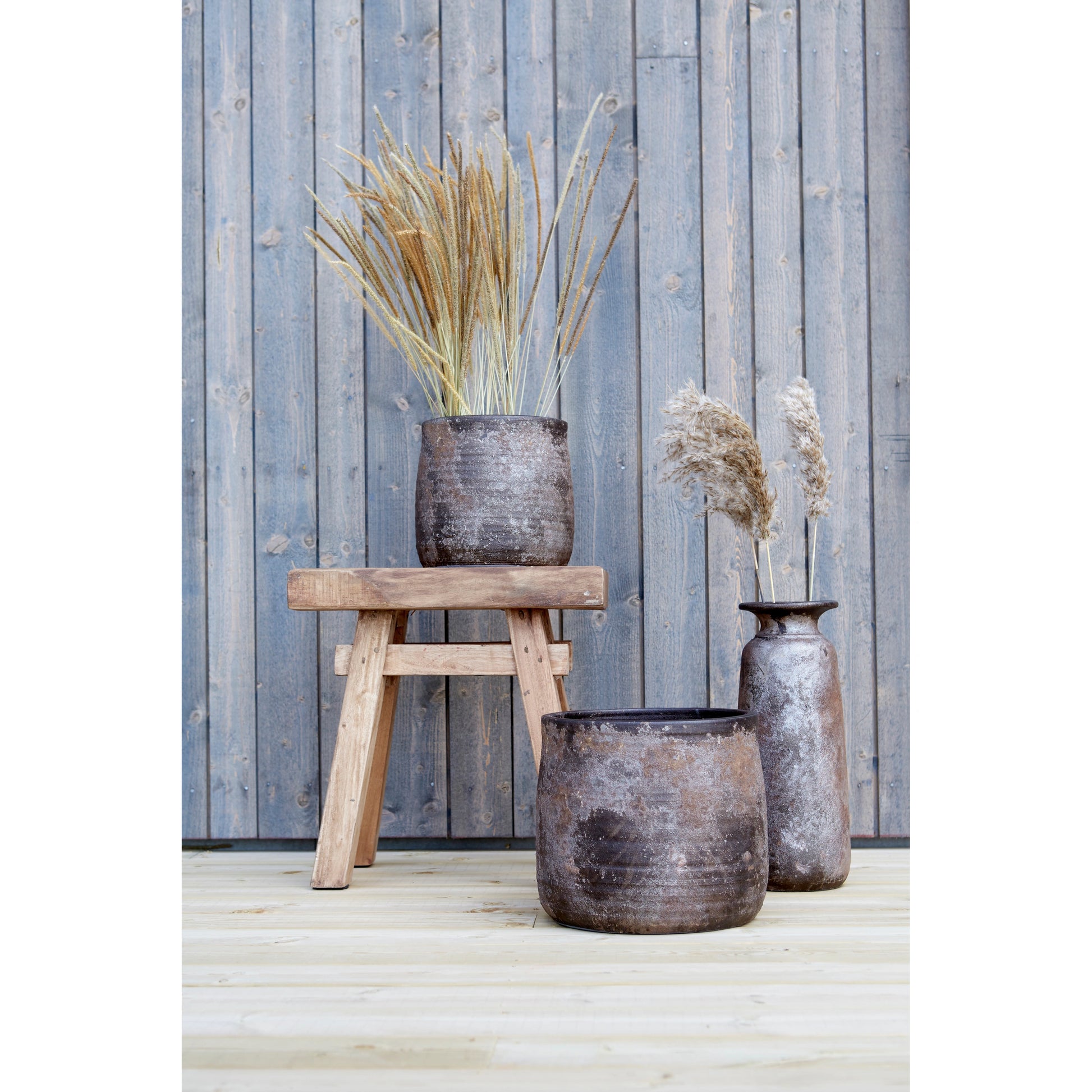 Wooden Rustic Aged Stool 