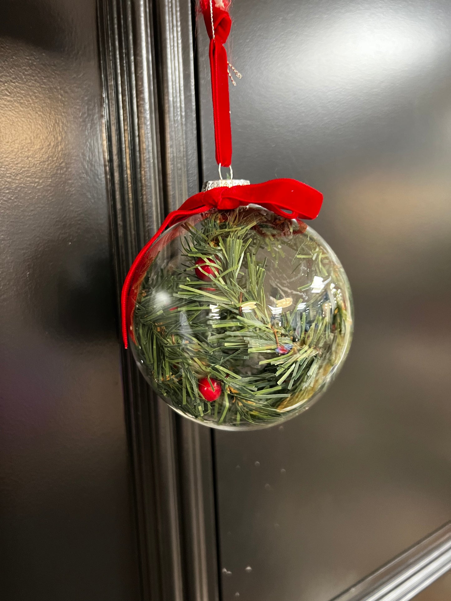 Glass Christmas berry bauble