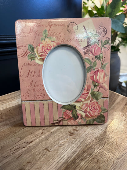 Pink vintage photo frame