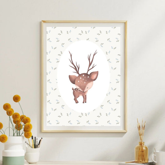 Woodland Baby Deer Print