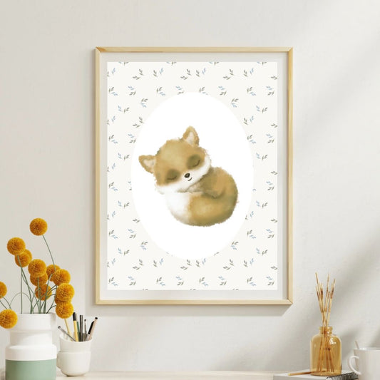 Woodland Sleepy Fox Print