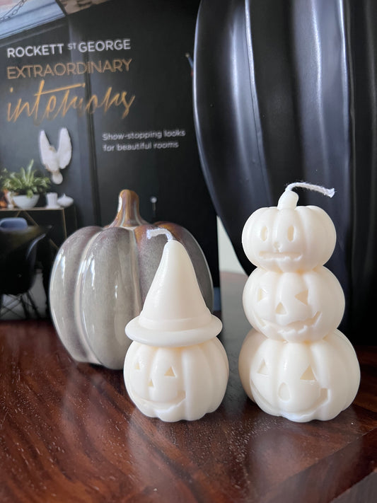 Pumpkin three stack candle