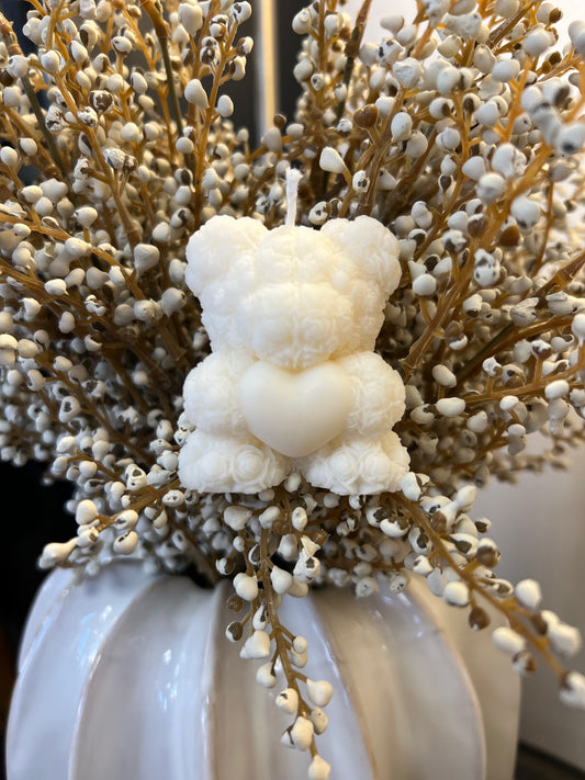 Teddy Heart Candle