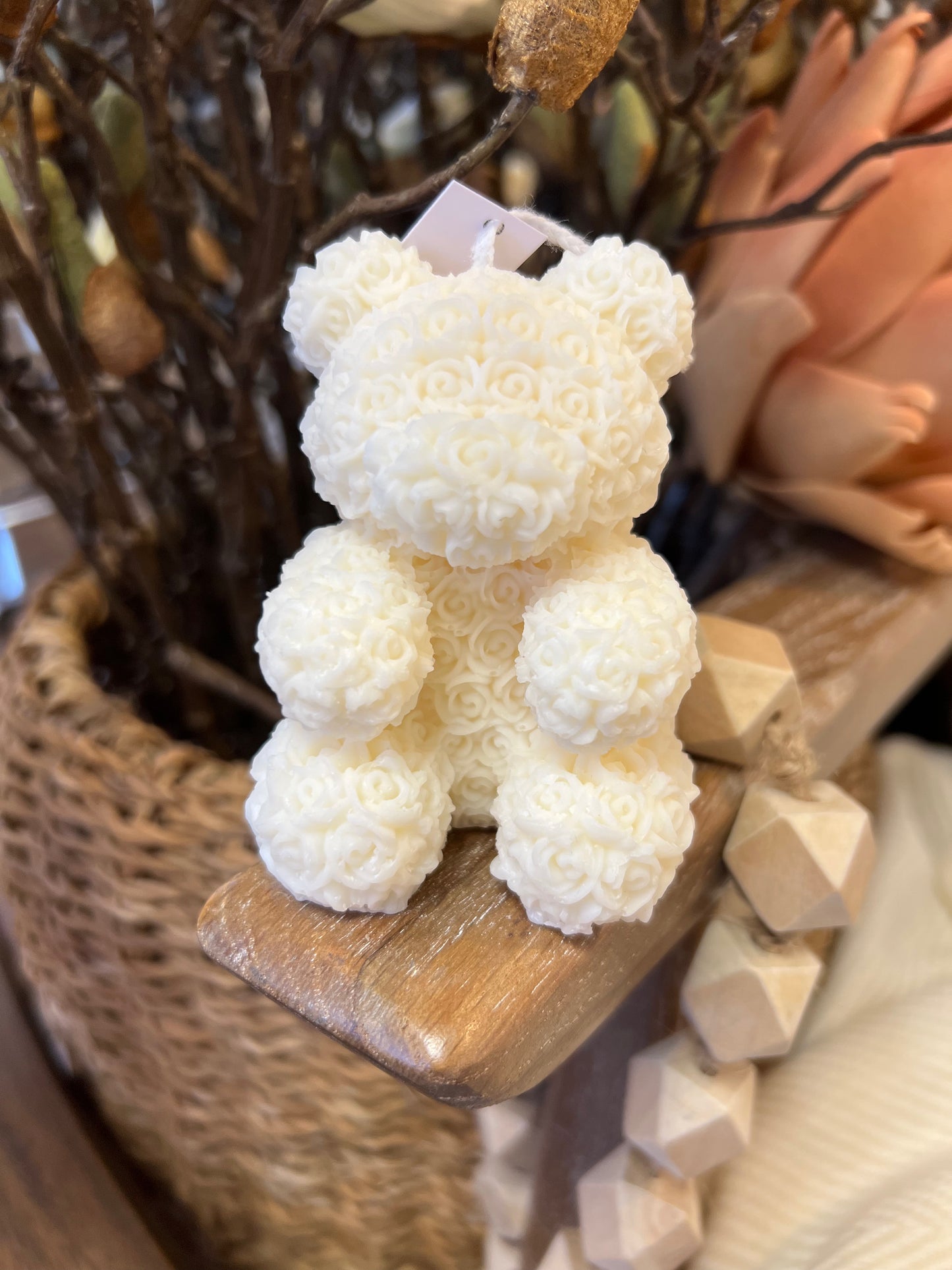 Rose teddy candle