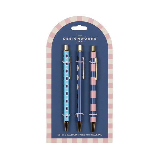 A Dopo Set Of 3 Pens - Eye Moon Stripe