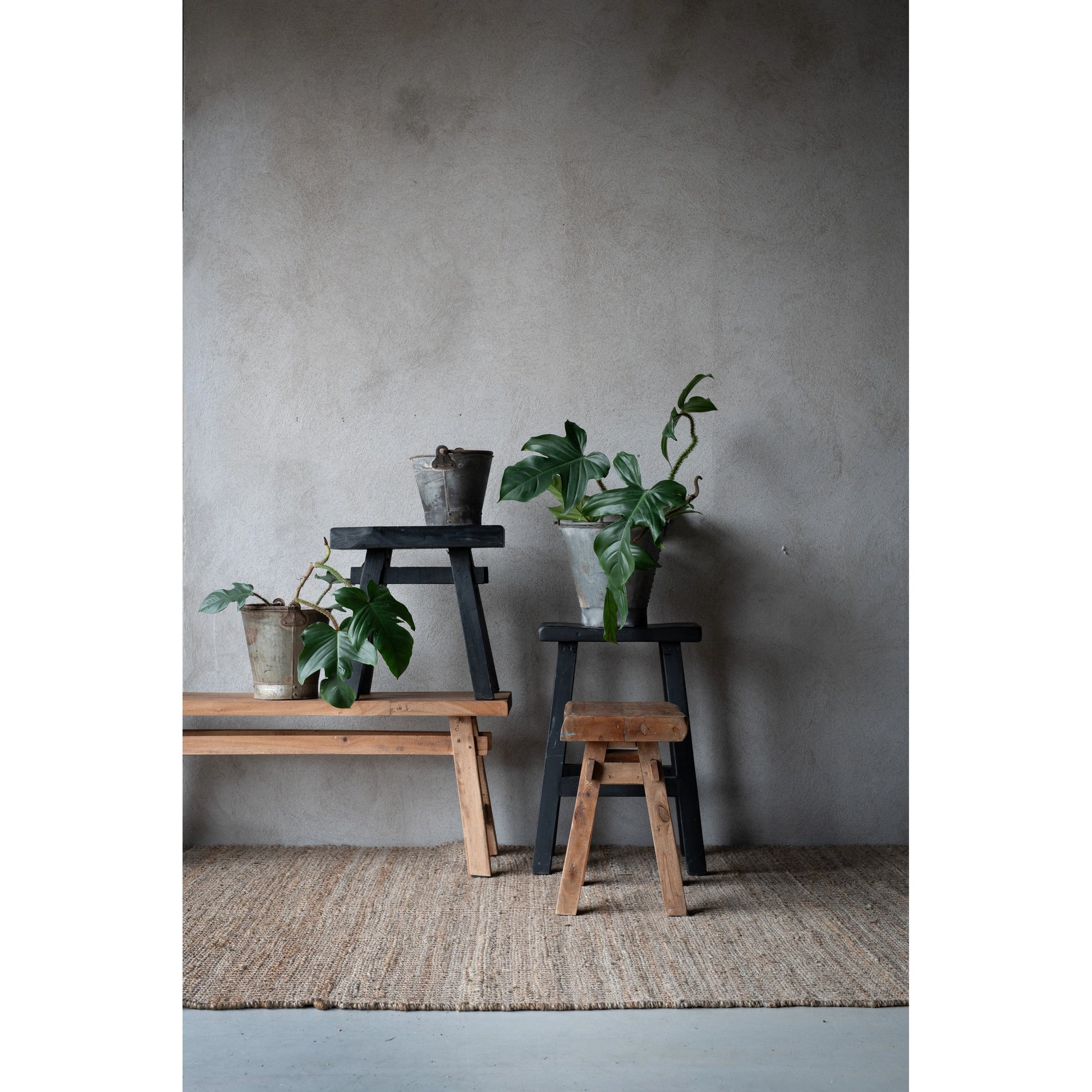 Wooden Rustic Aged Stool 