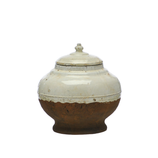 Aged Cream Terracotta Vase/Jar