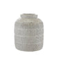 White Terracotta Ridge Vase