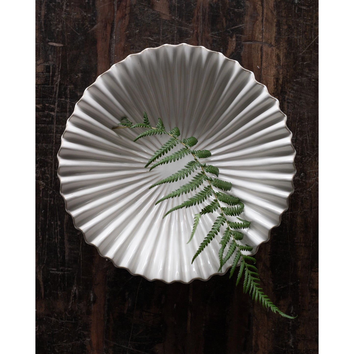 Off White Decorative Ruffle Bowl