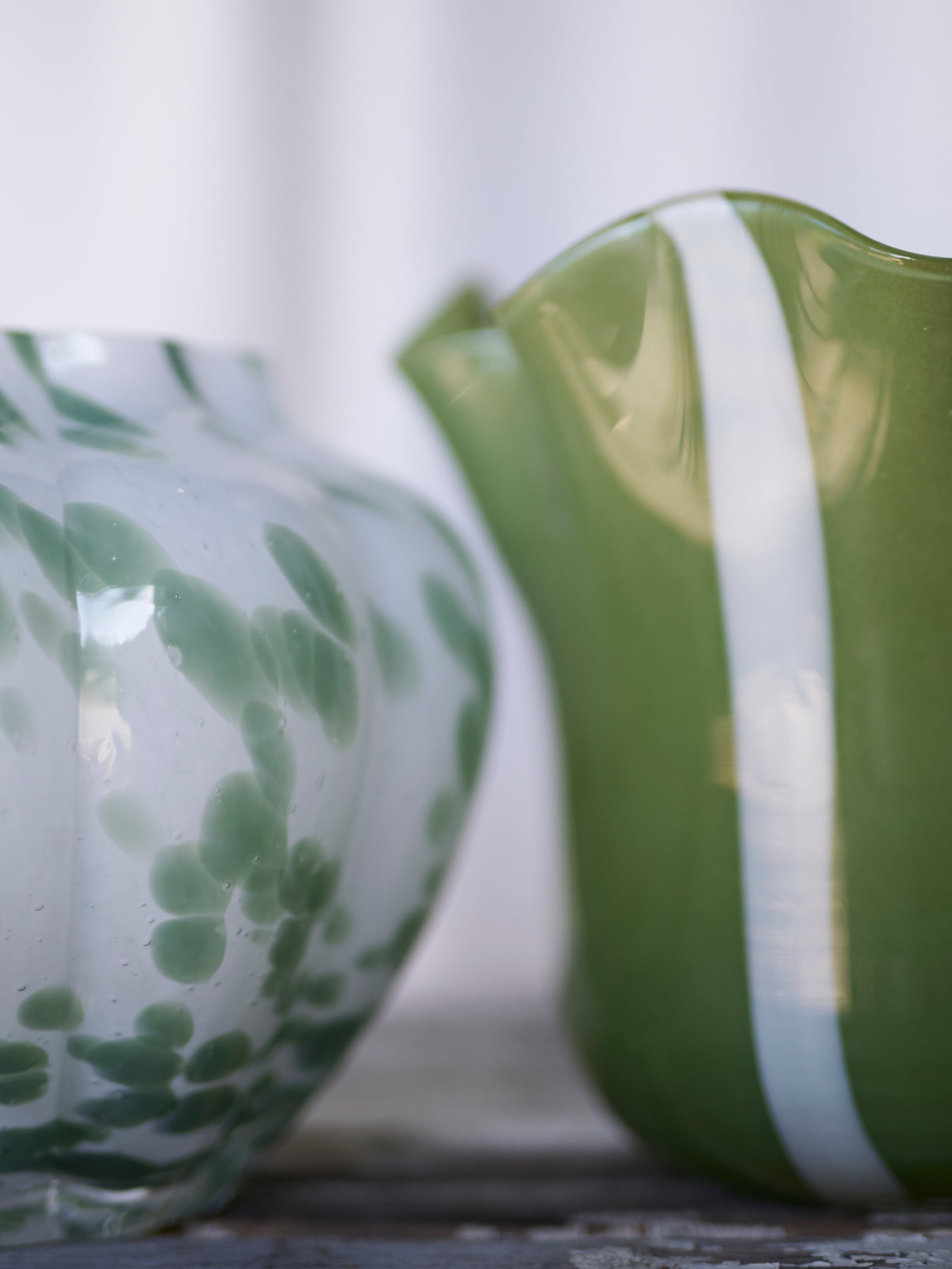 Green Speckle Glass Vase 