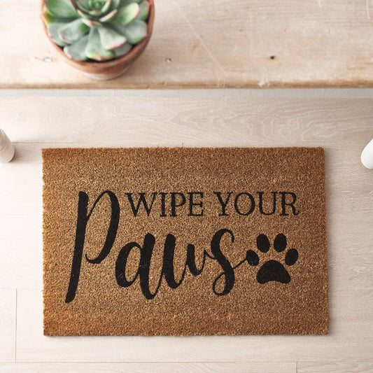 'Wipe Your Paws' Doormat, 40cm