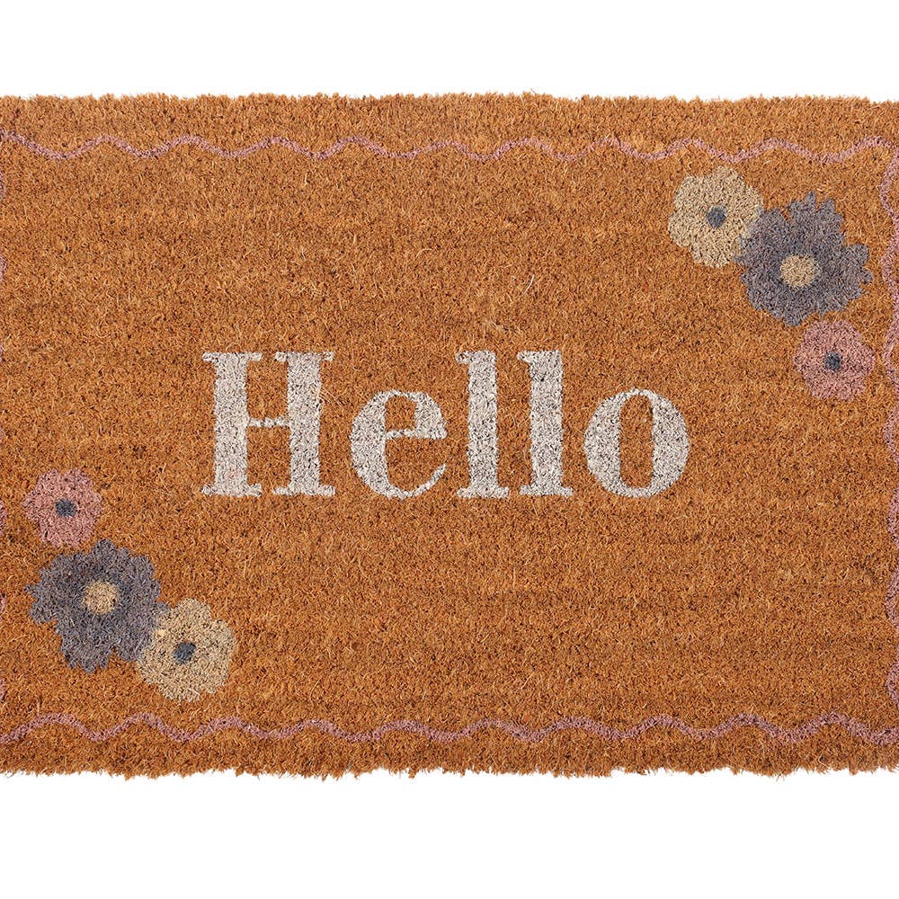 Natural Spring Floral Hello Doormat