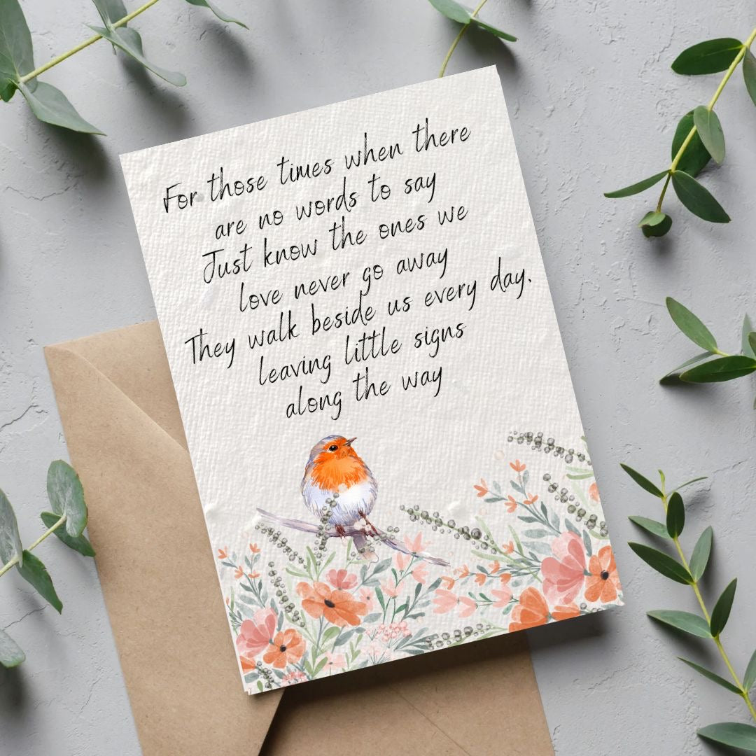 Robin Sympathy Plantable Flat Card Print