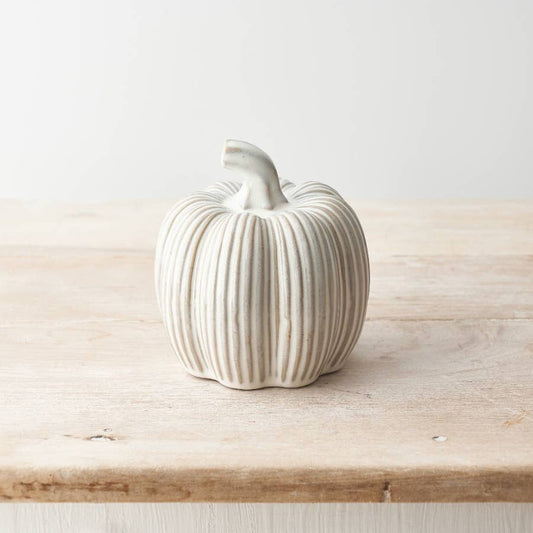 Cream Ceramic Pumpkin Medium