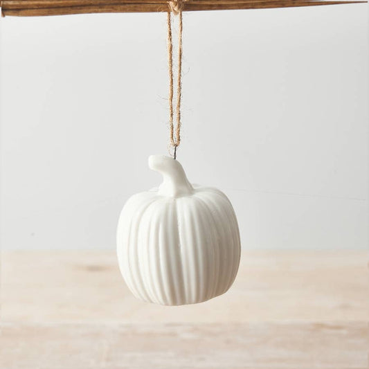 White Ceramic Pumpkin Hanger